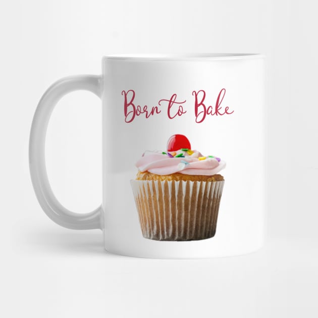 Born to Bake Vanilla Cupcake with Cherry on Top by ArtMorfic